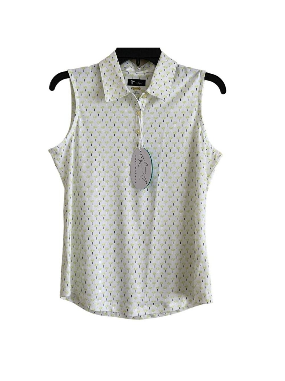 Greg Norman Play Dry Women Sleeveless Collared Golf Polo Top Shirt Size S
